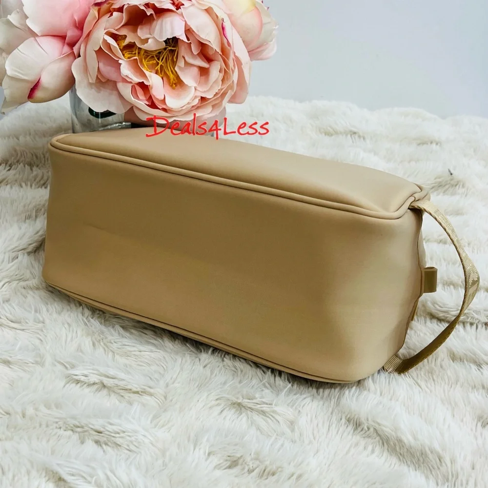 Burberry Bag Pouch Case Cosmetics Toiletry Travel Logo Handle Zippered New